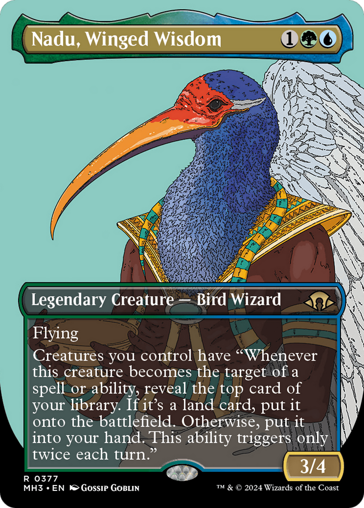 Nadu, Winged Wisdom (Borderless) [Modern Horizons 3] | Chromatic Games