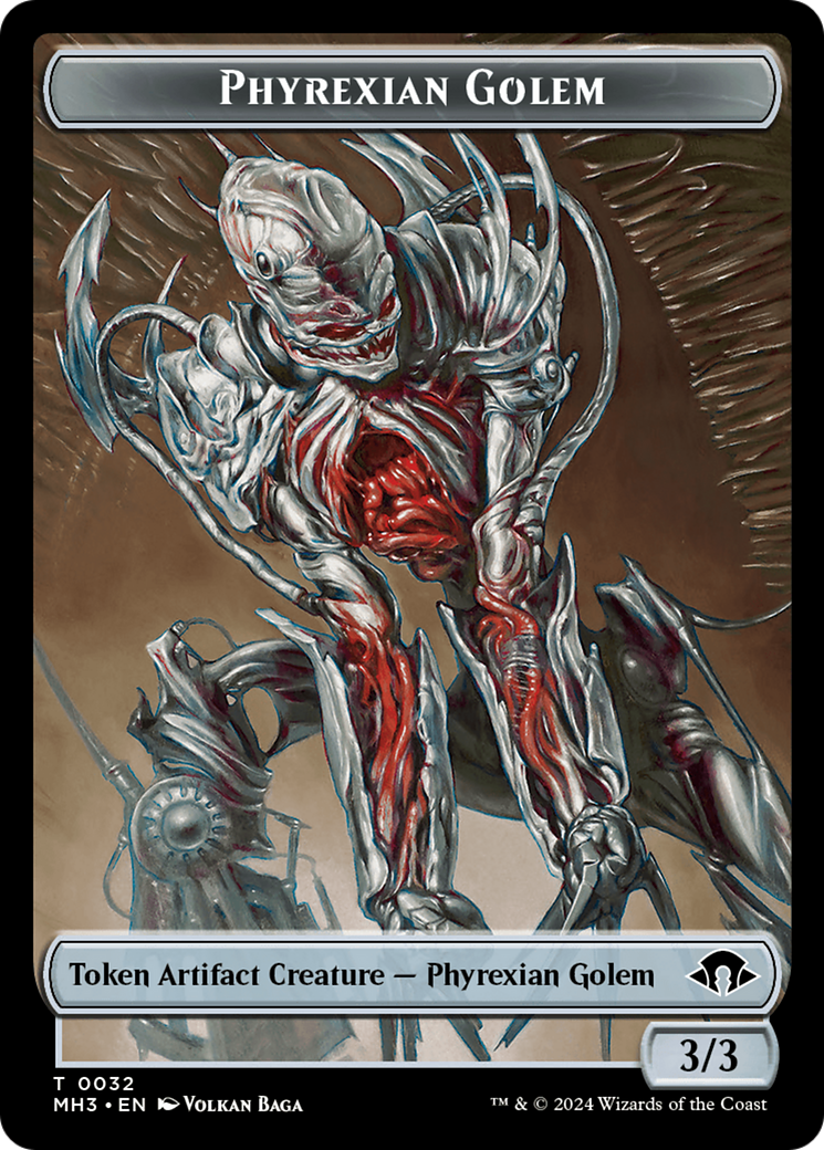 Phyrexian Golem // Energy Reserve Double-Sided Token [Modern Horizons 3 Tokens] | Chromatic Games