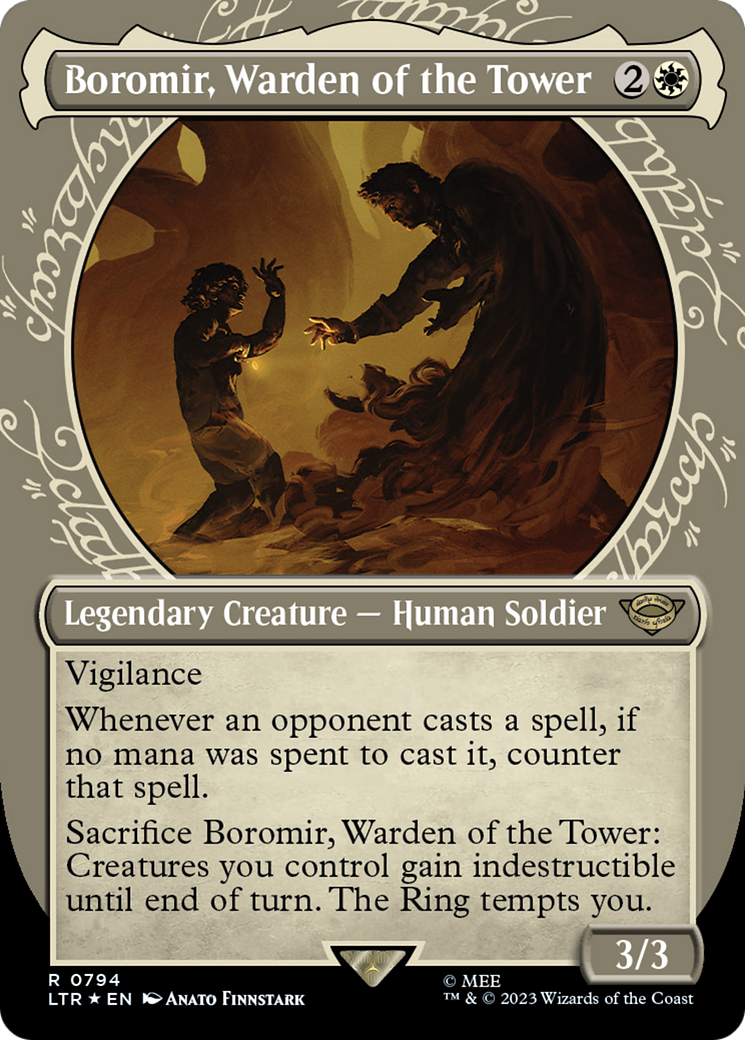 Boromir, Warden of the Tower (Showcase) (Surge Foil) [The Lord of the Rings: Tales of Middle-Earth] | Chromatic Games