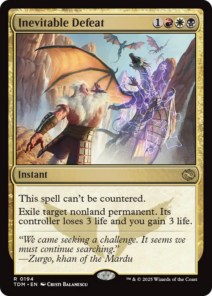 Inevitable Defeat [Tarkir: Dragonstorm] | Chromatic Games