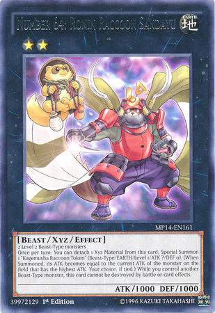 Number 64: Ronin Raccoon Sandayu [MP14-EN161] Rare | Chromatic Games