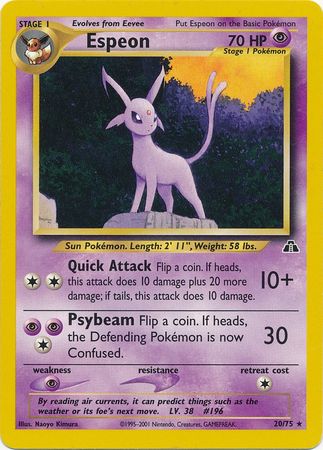 Espeon (20/75) [Neo Discovery Unlimited] | Chromatic Games