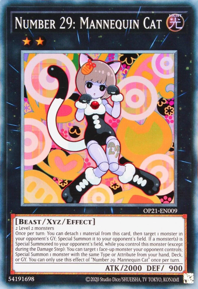 Number 29: Mannequin Cat [OP21-EN009] Super Rare | Chromatic Games