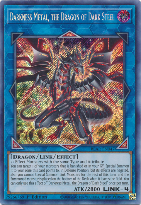 Darkness Metal, the Dragon of Dark Steel [BLAR-EN047] Secret Rare | Chromatic Games