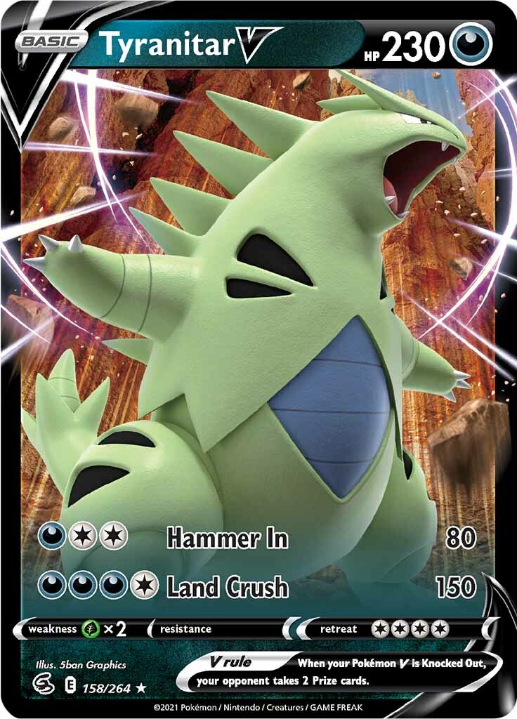 Tyranitar V (158/264) [Sword & Shield: Fusion Strike] | Chromatic Games