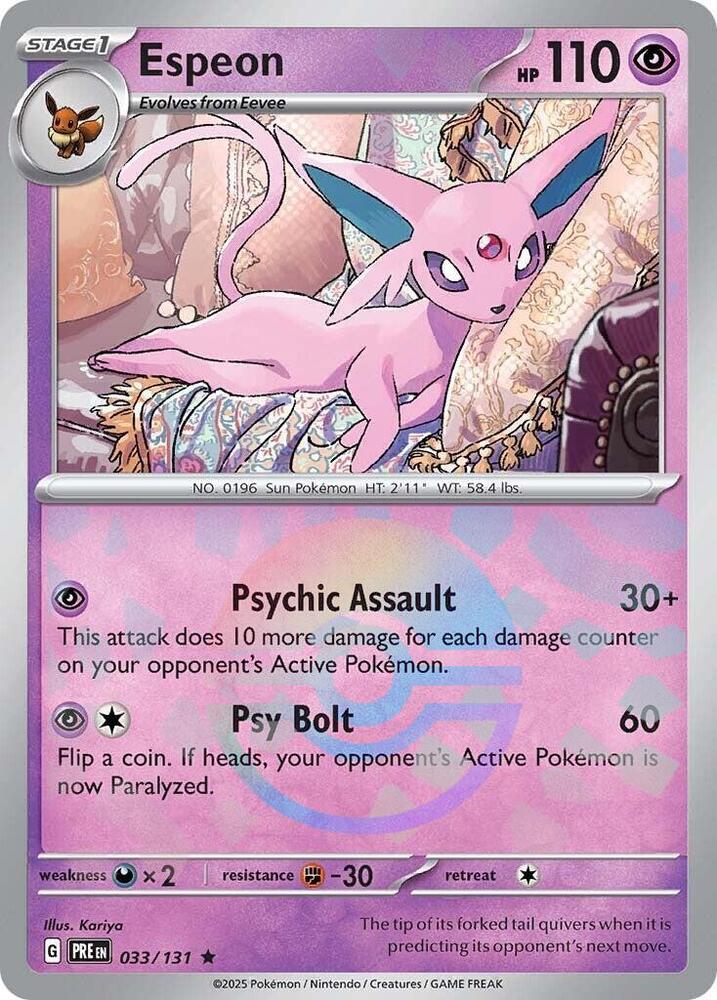 Espeon (033/131) (Poke Ball Pattern) [Scarlet & Violet: Prismatic Evolutions] | Chromatic Games