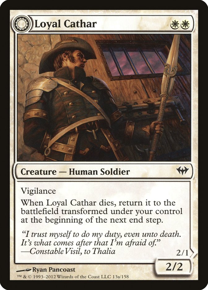 Loyal Cathar // Unhallowed Cathar 13/158 (Dark Ascension)  | Chromatic Games