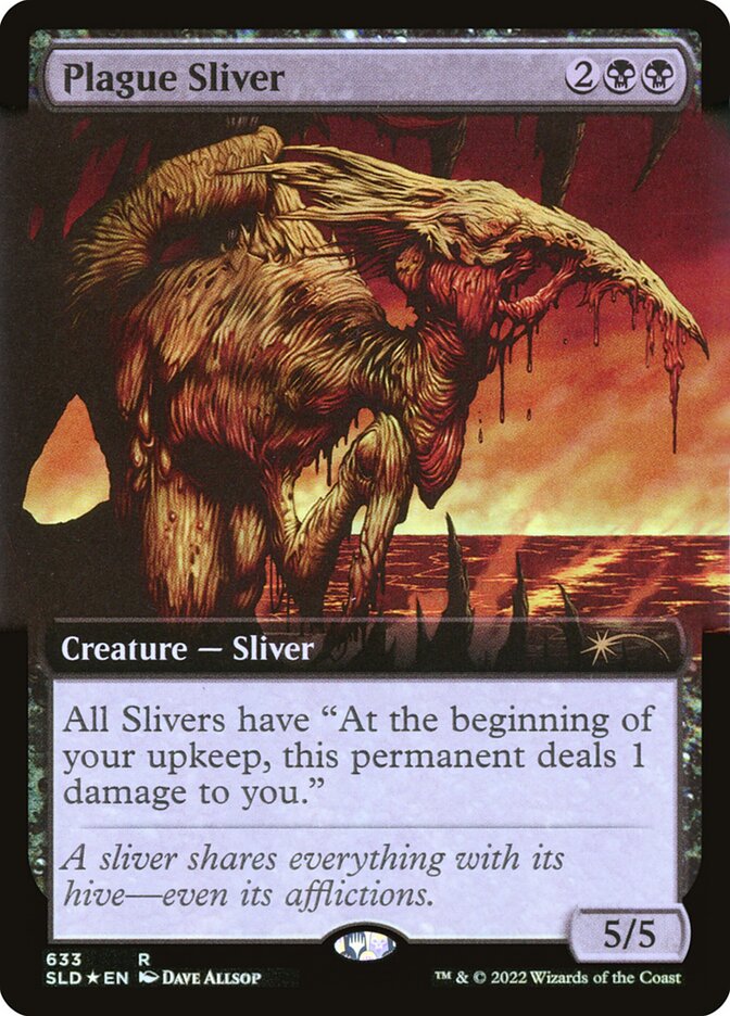 Plague Sliver (Extended Art) (Step-and-Compleat Foil) [Secret Lair Drop Promos] | Chromatic Games