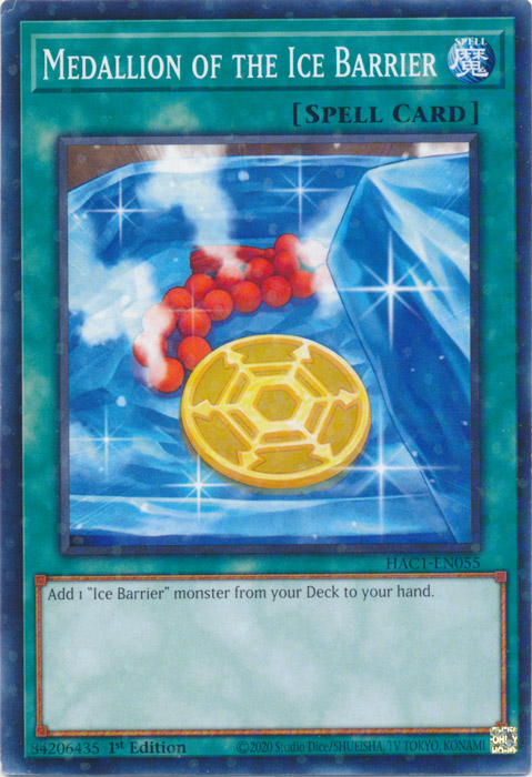 Medallion of the Ice Barrier (Duel Terminal) [HAC1-EN055] Parallel Rare | Chromatic Games