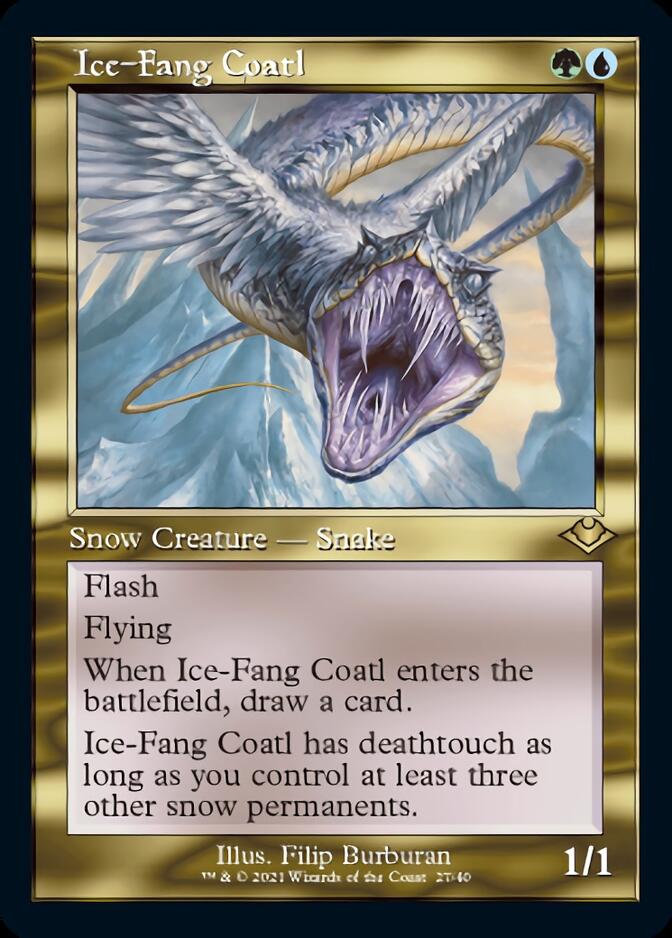 Ice-Fang Coatl (Retro Foil Etched) [Modern Horizons] | Chromatic Games