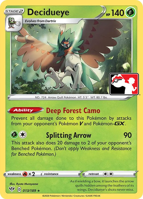 Decidueye (013/189) [Prize Pack Series One] | Chromatic Games