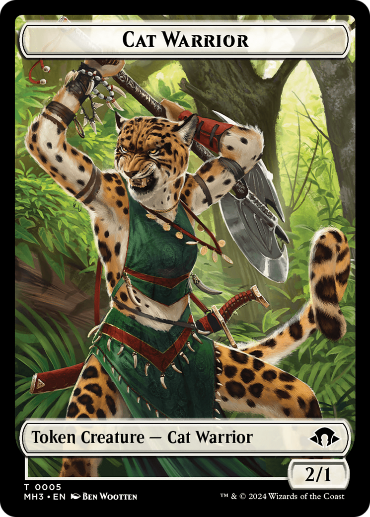 Cat Warrior Token [Modern Horizons 3 Tokens] | Chromatic Games