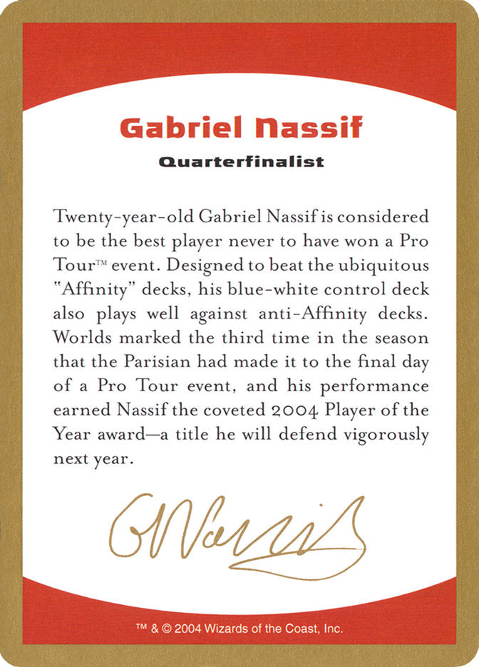 Gabriel Nassif Bio [World Championship Decks 2004] | Chromatic Games