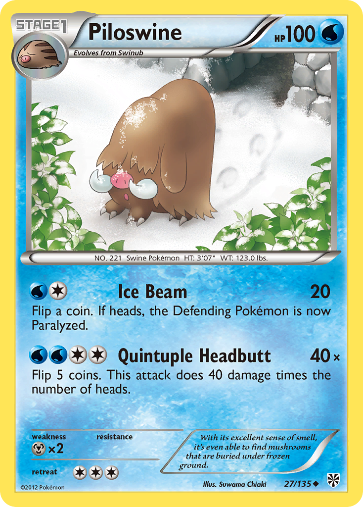 Piloswine (27/135) [Black & White: Plasma Storm] | Chromatic Games