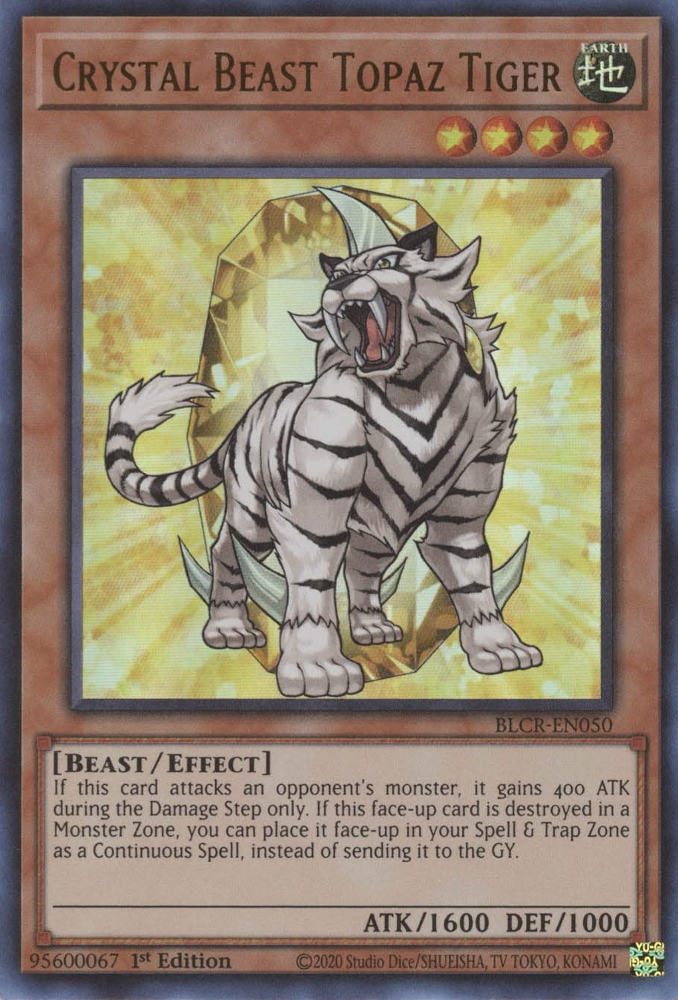 Crystal Beast Topaz Tiger [BLCR-EN050] Ultra Rare | Chromatic Games