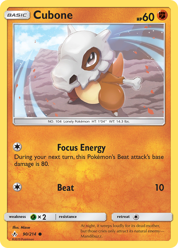 Cubone (90/214) [Sun & Moon: Unbroken Bonds] | Chromatic Games