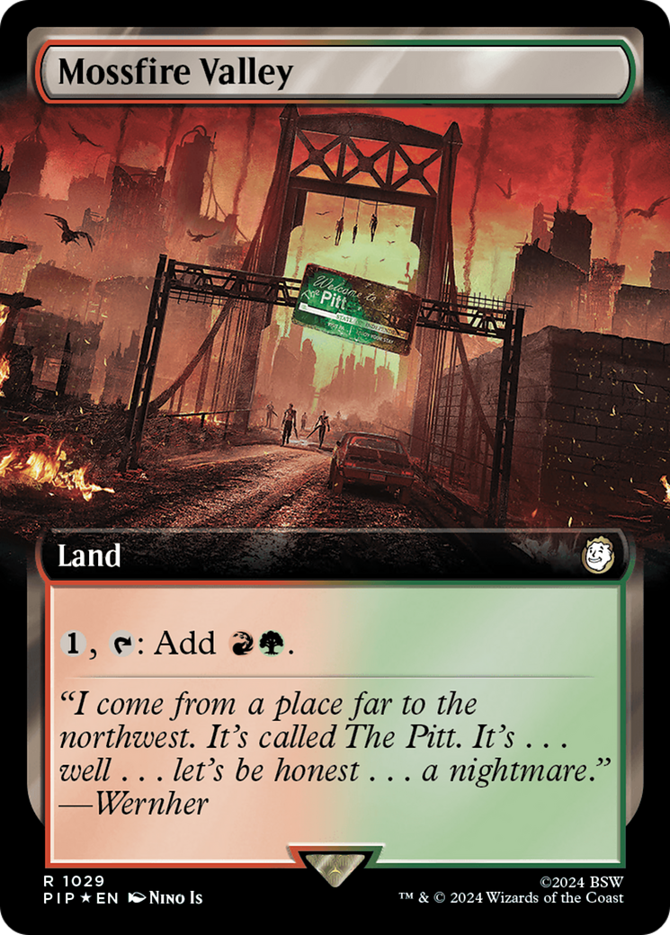 Mossfire Valley (Extended Art) (Surge Foil) [Fallout] | Chromatic Games