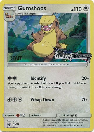 Gumshoos (SM97) (Staff Prerelease Promo) [Sun & Moon: Black Star Promos] | Chromatic Games