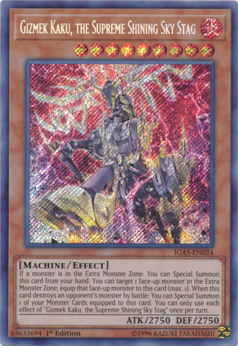 Gizmek Kaku, the Supreme Shining Sky Stag [IGAS-EN024] Secret Rare | Chromatic Games