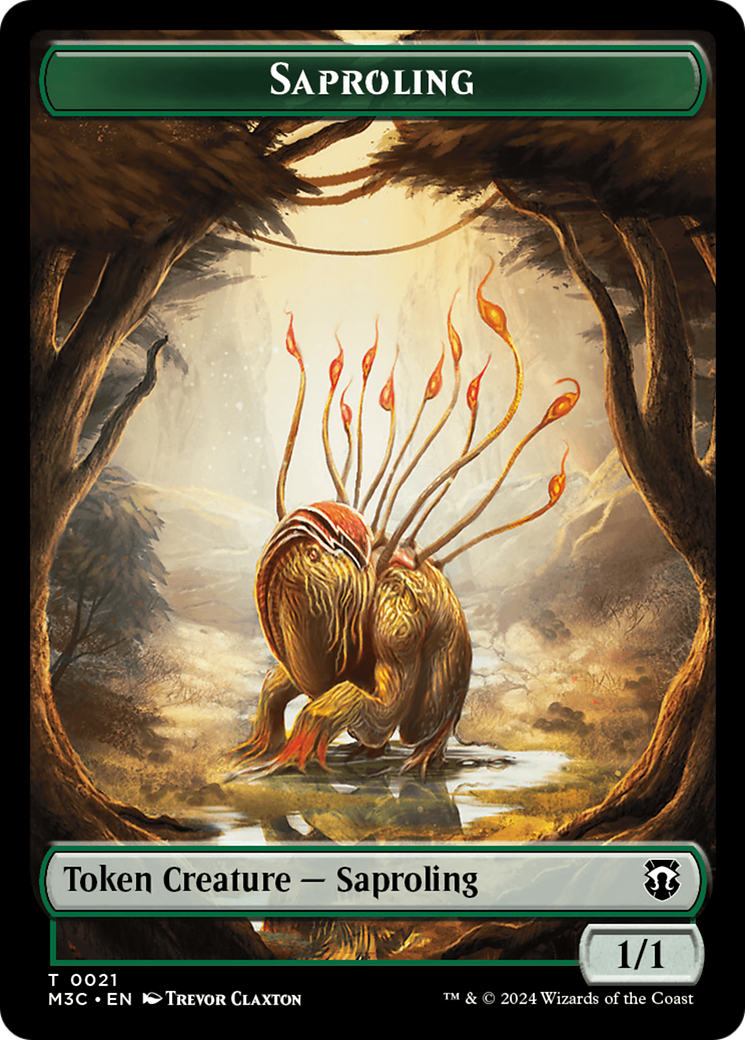 Garruk, Apex Predator Emblem // Saproling Double-Sided Token [Modern Horizons 3 Commander Tokens] | Chromatic Games