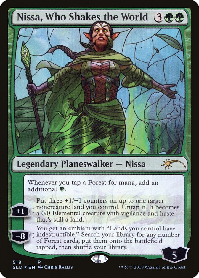 Nissa, Who Shakes the World (Stained Glass) [Secret Lair Drop Promos] | Chromatic Games