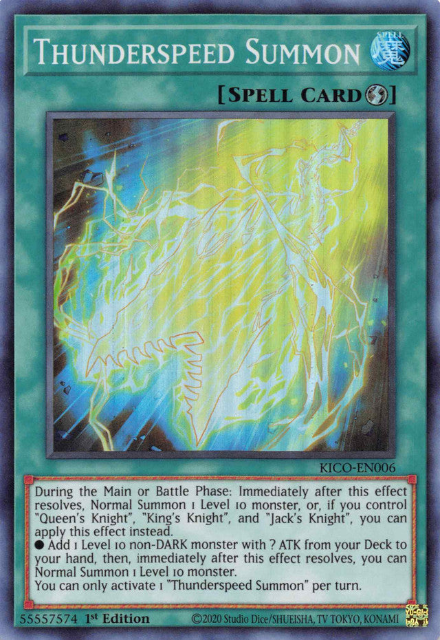 Thunderspeed Summon (Super Rare) [KICO-EN006] Super Rare | Chromatic Games