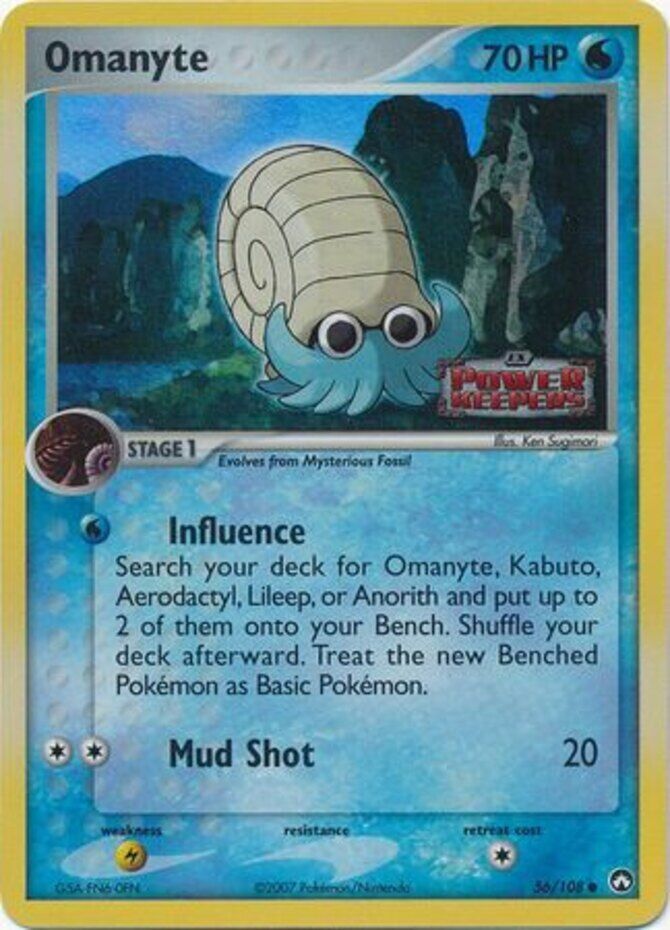 Omanyte (56/108) (Stamped) [EX: Power Keepers] | Chromatic Games