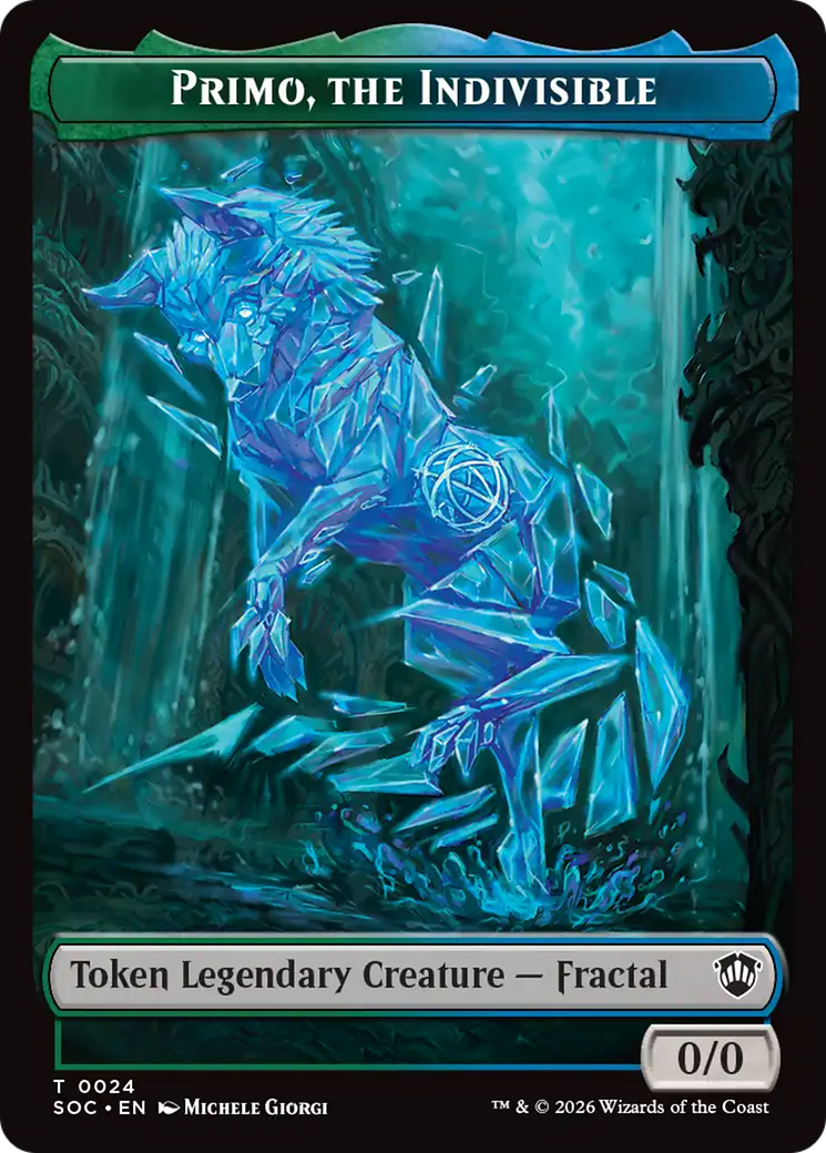 Primo, The Indivisble // Treasure Double-Sided Token [Secrets of Strixhaven Commander Tokens] | Chromatic Games