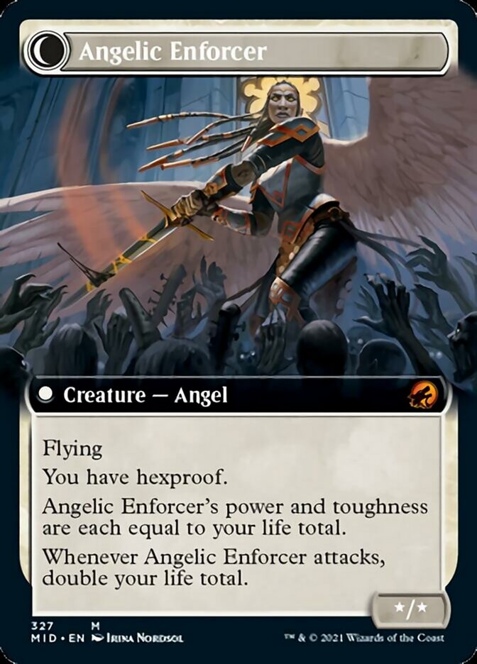 Enduring Angel // Angelic Enforcer (Extended Art) [Innistrad: Midnight Hunt] | Chromatic Games