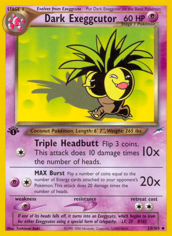 Dark Exeggutor (33/105) [Neo Destiny 1st Edition] | Chromatic Games