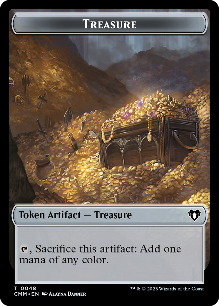 Treasure // Dragon (0020) Double-Sided Token [Commander Masters Tokens] | Chromatic Games