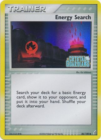 Energy Search (86/100) (Stamped) [EX: Crystal Guardians] | Chromatic Games