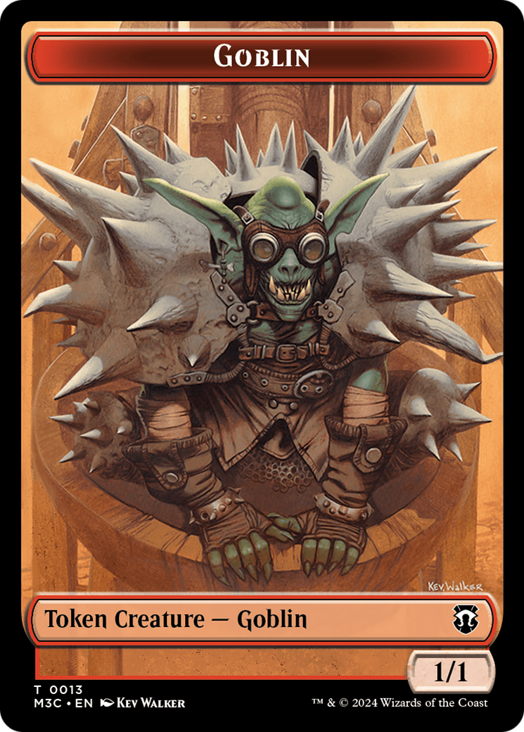 Tarmogoyf (Ripple Foil) // Goblin Double-Sided Token [Modern Horizons 3 Commander Tokens] | Chromatic Games