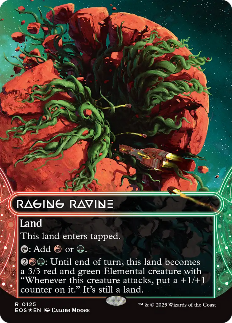 Raging Ravine (0125) (Borderless) (Galaxy Foil) [Edge of Eternities: Stellar Sights] | Chromatic Games