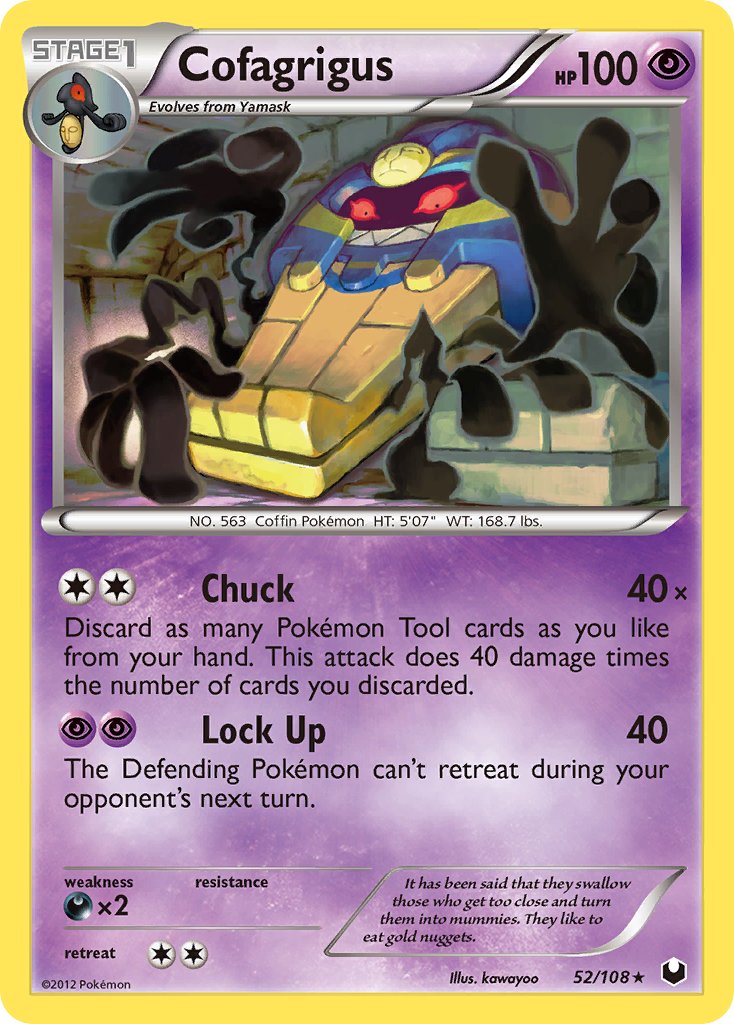 Cofagrigus (52/108) (Cracked Ice Holo) (Theme Deck Exclusive) [Black & White: Dark Explorers] | Chromatic Games