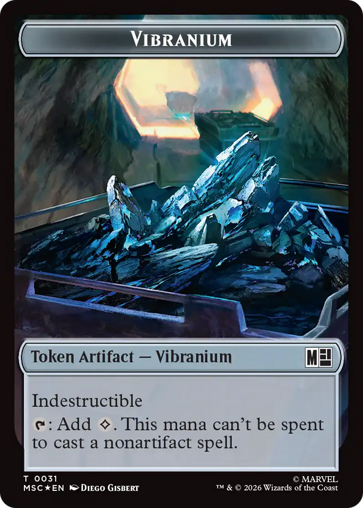 Angel (020) // Vibranium (031) Double-Sided Token (Surge Foil) [Marvel Super Heroes Commander Tokens] | Chromatic Games