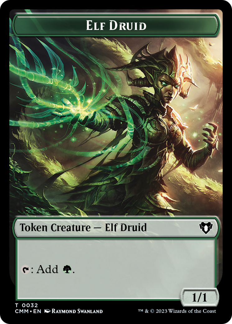 Elemental (0024) // Elf Druid Double-Sided Token [Commander Masters Tokens] | Chromatic Games