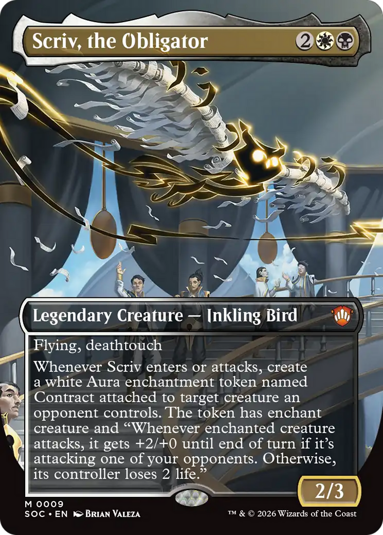 Scriv, the Obligator (Borderless) [Secrets of Strixhaven Commander] | Chromatic Games