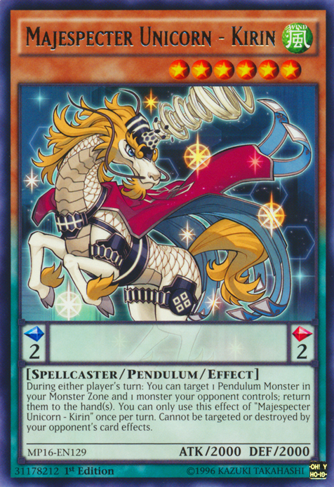 Majespecter Unicorn - Kirin [MP16-EN129] Rare | Chromatic Games