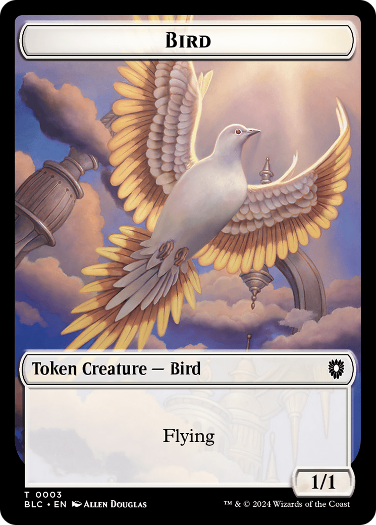 Storm Crow // Bird (003) Double-Sided Token [Bloomburrow Commander Tokens] | Chromatic Games