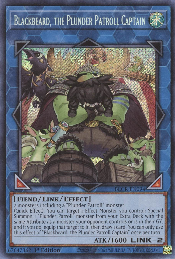 Blackbeard, the Plunder Patroll Captain [BLCR-EN094] Secret Rare | Chromatic Games
