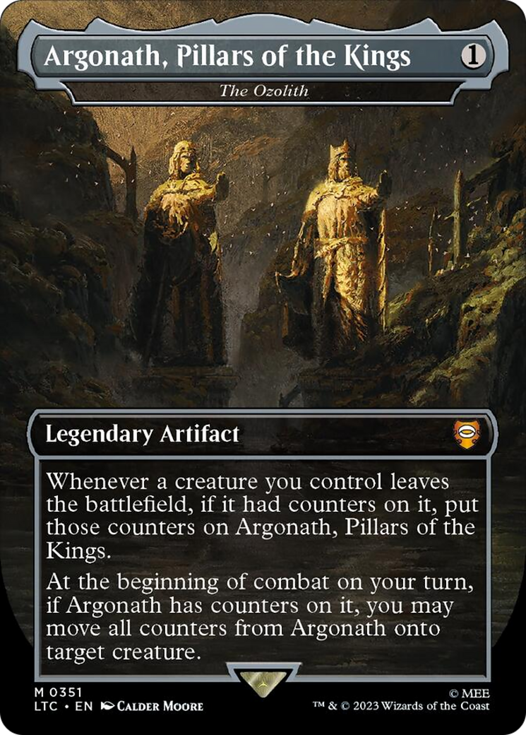 Argonath, Pillars of the Kings - The Ozolith (Borderless) (Surge Foil) [The Lord of the Rings: Tales of Middle-Earth Commander] | Chromatic Games