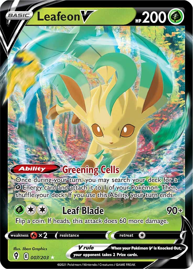 Leafeon V (007/203) [Sword & Shield: Evolving Skies] | Chromatic Games