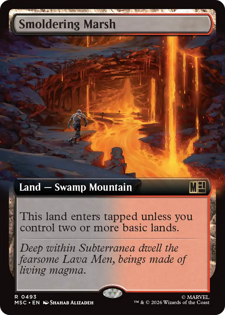 Smoldering Marsh (Extended Art) [Marvel Super Heroes Commander] | Chromatic Games