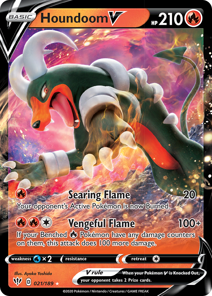 Houndoom V (021/189) [Sword & Shield: Darkness Ablaze] | Chromatic Games