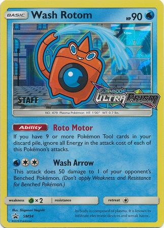 Wash Rotom (SM94) (Staff Prerelease Promo) [Sun & Moon: Black Star Promos] | Chromatic Games