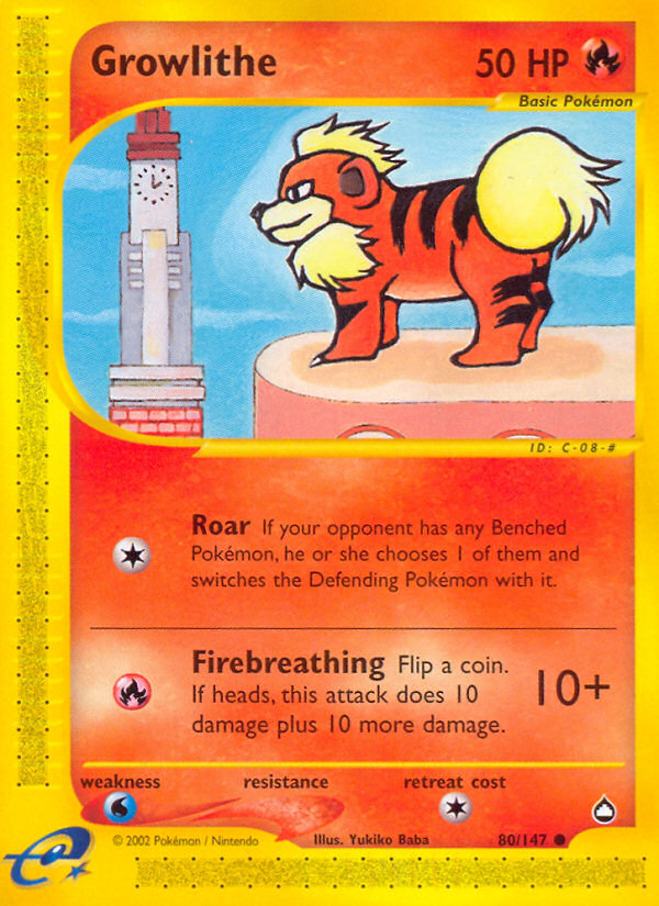 Growlithe (80/147) [Aquapolis] | Chromatic Games