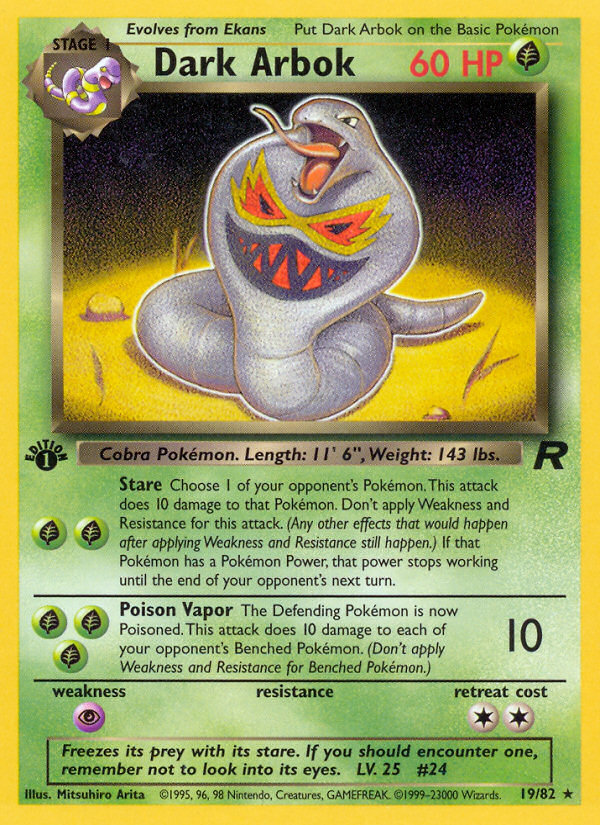 Dark Arbok (19/82) [Team Rocket 1st Edition] | Chromatic Games