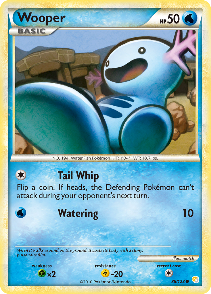 Wooper (88/123) [HeartGold & SoulSilver: Base Set] | Chromatic Games