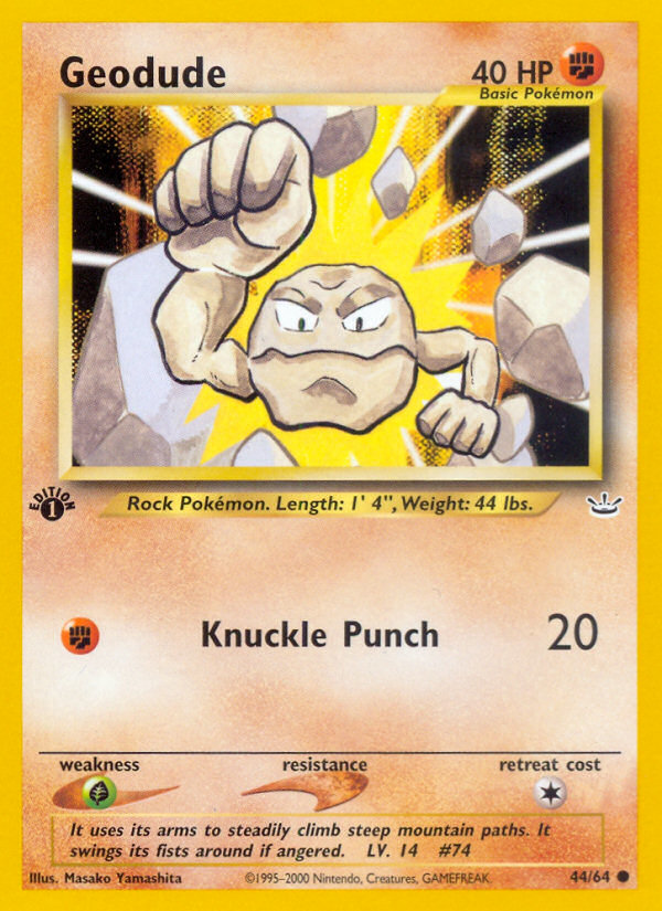 Geodude (44/64) [Neo Revelation 1st Edition] | Chromatic Games